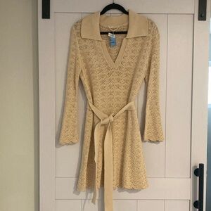 Lightweight Belted Sweater Dress, like new, Large